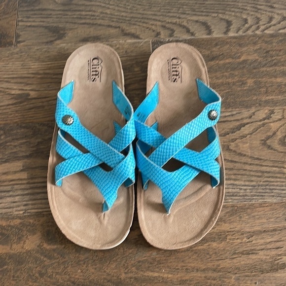NWOT CLIFFS BY WHITE MOUNTAIN Women's Banksy Flat Sandal turquoise… - Picture 4 of 7